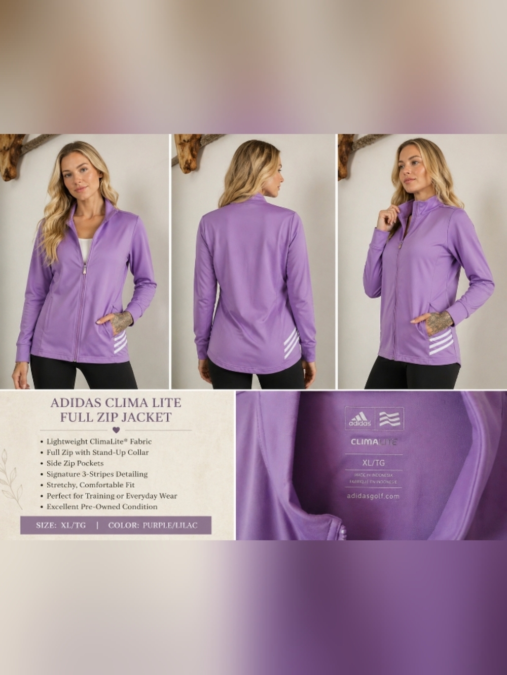 adidas Purple/Lilac Lightweight Zip Jacket